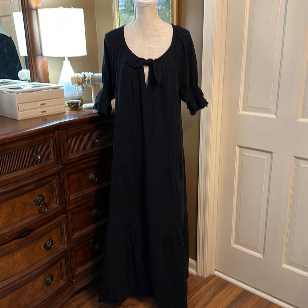 Cotton gauze maxi dress